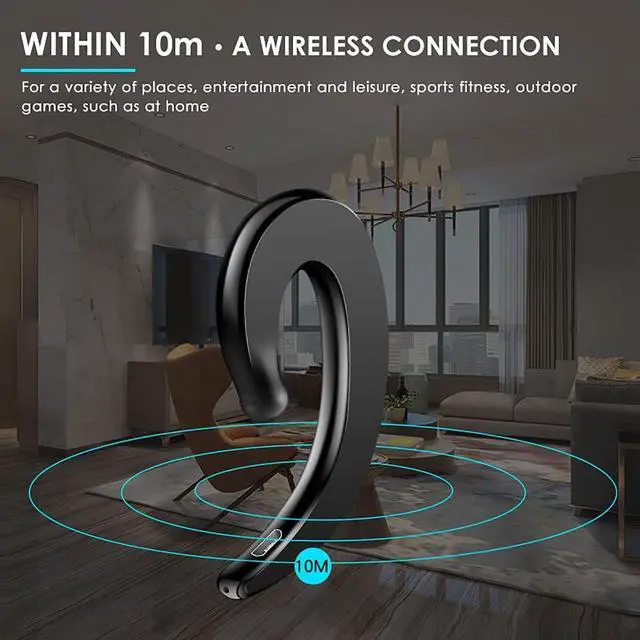 Alt view image 5 of 7 - IKXO Ear Hook Bluetooth Headphones Wireless - Lightweight Single Ear Painless Noise Cancelling Earphones Waterproof with Ear Plug Charging Case 150H