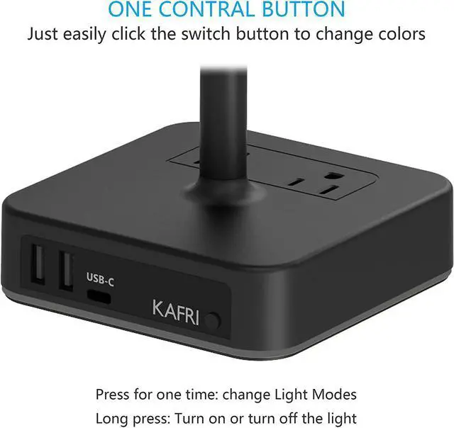 Alt view image 5 of 7 - KAFRI RGB Dual Headphone Stand with USB C Charger Desk Gaming Double Headset Holder Hanger Rack with 3 USB Charging Port and 2 Outlet - Suitable for Gamer Desktop Table Game Earphone Accessories Gift