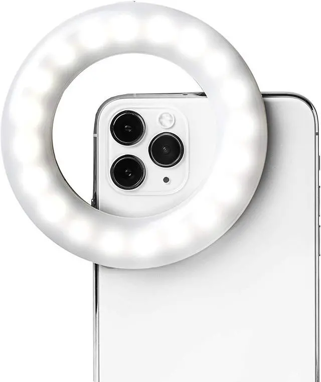 Main image of Selfie One - Rechargeable Ring Light Clip-on for iPhone, Android, Tablet, and Laptop Camera Photography and Videography | 3 Adjustable Light Modes | Beauty and Influencer Selfie Ring Light