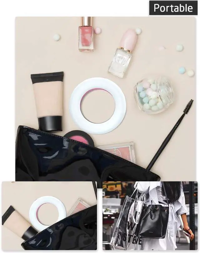 Alt view image 5 of 5 - XINBAOHONG Selfie Ring Light Rechargeable Portable Clip-on Selfie Fill Light with 40 LED for Smart Phone Photography, Camera Video, Girl