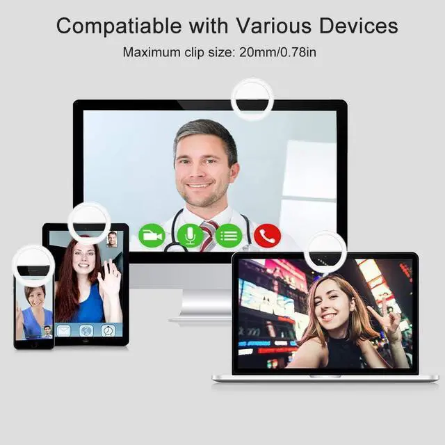Alt view image 5 of 7 - Selfie Ring Light Portable Clip Selfie Light with 36 LED for Smart Phone Photography Camera Video