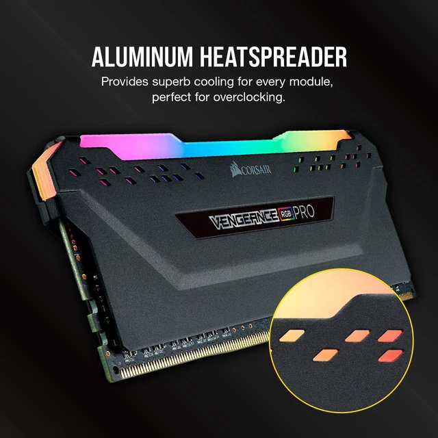 Alt view image 5 of 5 - VENGEANCE RGB PRO 16GB (2x8GB) DDR4 3200MHz (PC4-25600) C16 1.35V Desktop Memory Black (CMW16GX4M2E3200C16)