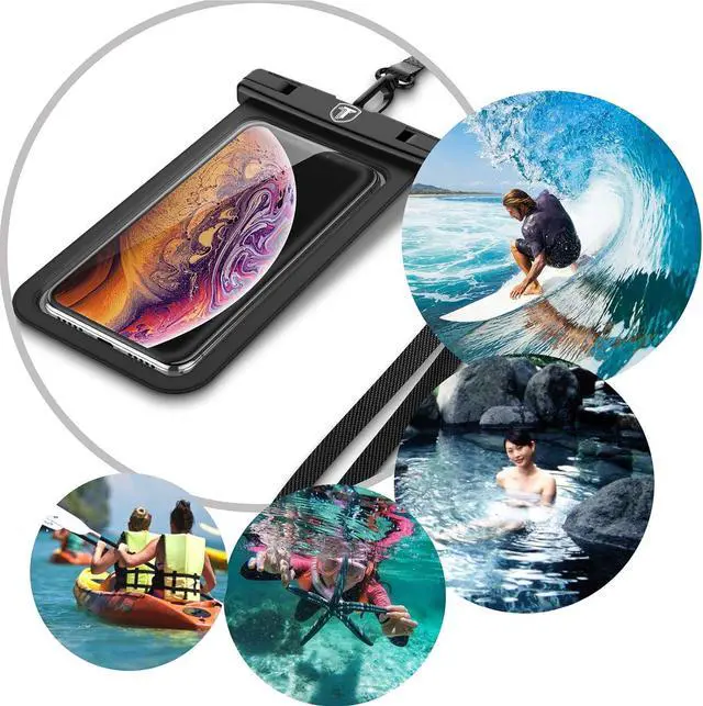 Alt view image 6 of 7 - Njjex Waterproof Phone Pouch [2 Pack] Waterproof Phone Case Cellphone Dry Bag For Samsung Galaxy Note 20 Ultra S25 Ultra S24 S23 S22 S21+ S20 S10 A14 A15 A35 A16 5G iPhone 16 Pro Max 15 14 13 12 11 Xr