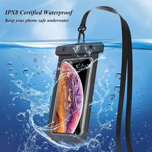 Alt view image 4 of 7 - Njjex Waterproof Phone Pouch [2 Pack] Waterproof Phone Case Cellphone Dry Bag For Samsung Galaxy Note 20 Ultra S25 Ultra S24 S23 S22 S21+ S20 S10 A14 A15 A35 A16 5G iPhone 16 Pro Max 15 14 13 12 11 Xr