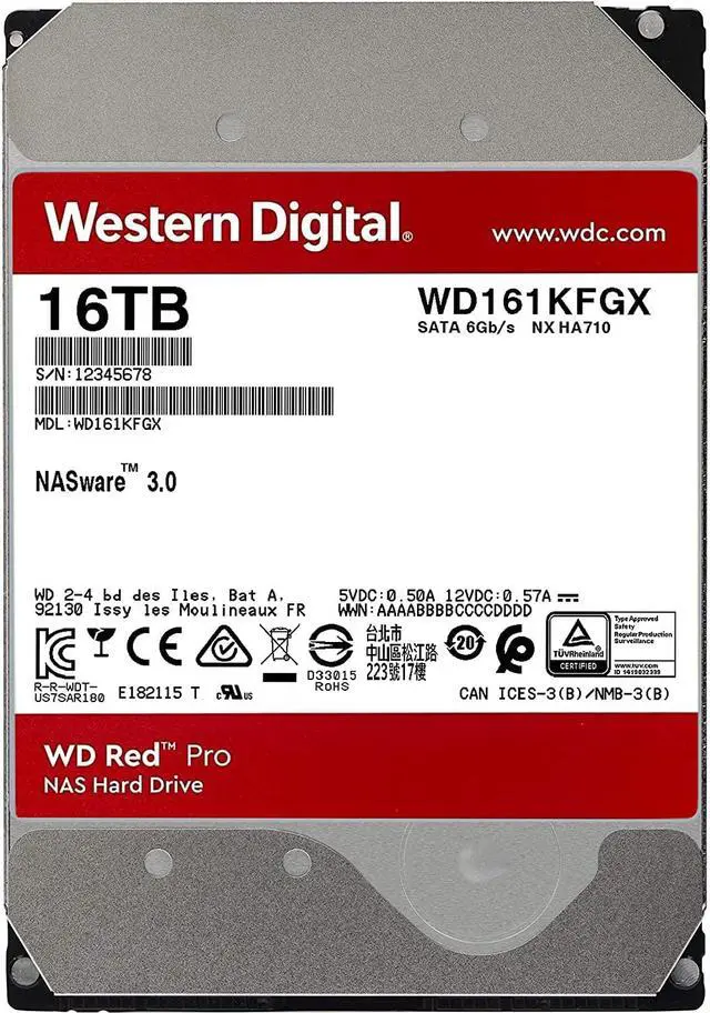 Alt view image 2 of 6 - Pro-trade 16TB WD Red Pro NAS Internal Hard Drive HDD - 7200 RPM, SATA 6 Gb/s, CMR, 256 MB Cache, 3.5  - WD161KFGX