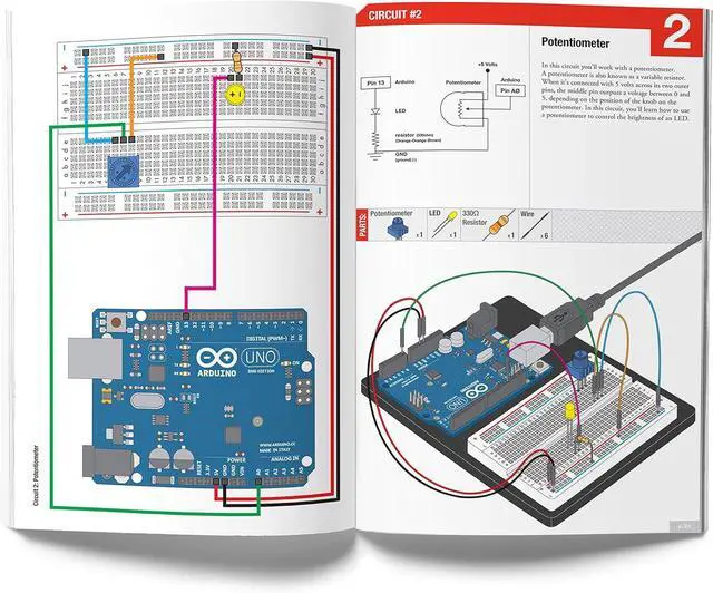 Alt view image 3 of 7 - Arduino Uno Starter Kit - Includes Arduino Uno R3 Board, 190+ Electronics Components, Breadboard, Jumper Wires, DC Motor, Servo, Relay, Full-Color 72 Page Manual [190+ Pieces]