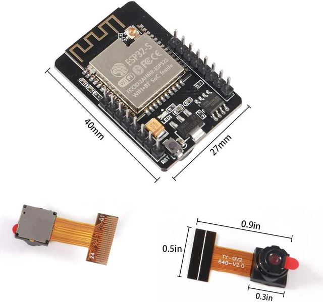 Alt view image 5 of 7 - 5-Pack ESP32-CAM-MB Development Board with OV2640 Camera, WiFi & Bluetooth, Micro USB