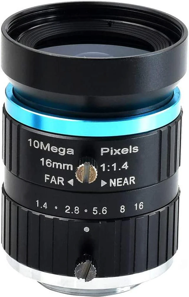 Main image of Waveshare Industrial Telephoto Lens 16mm Focal Length Compatible with Raspberry Pi Camera