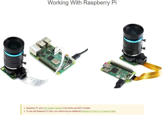 Alt view image 6 of 7 - Waveshare Industrial Telephoto Lens 16mm Focal Length Compatible with Raspberry Pi Camera