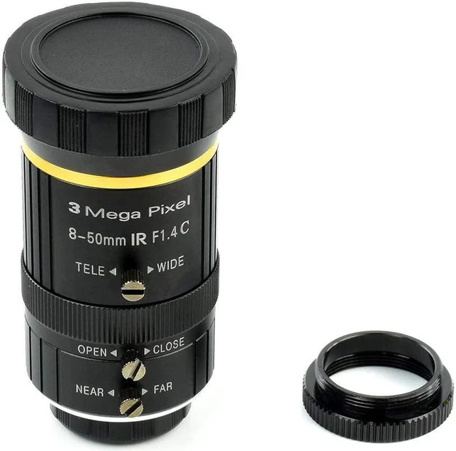 Alt view image 2 of 7 - Waveshare Industrial Zoom Lens 8-50mm Adjustable Focal Length with Adjustable Angle of View C-Mount Compatible with Raspberry Pi HQ Camera