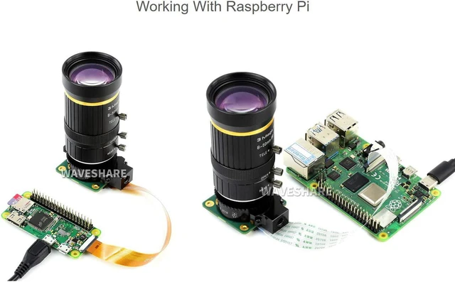 Alt view image 6 of 7 - Waveshare Industrial Zoom Lens 8-50mm Adjustable Focal Length with Adjustable Angle of View C-Mount Compatible with Raspberry Pi HQ Camera