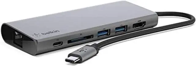 Alt view image 11 of 20 - BELKIN COMPONENTS F4U092BTSGY USB-C MULTIMEDIA HUB+ POWER,SPACE GRAY