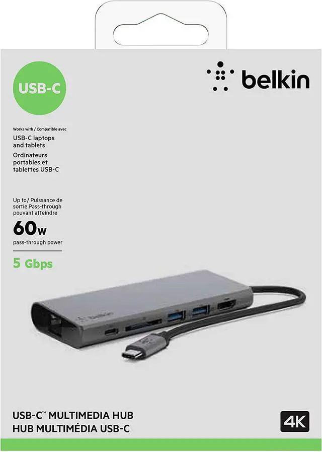 Alt view image 16 of 20 - BELKIN COMPONENTS F4U092BTSGY USB-C MULTIMEDIA HUB+ POWER,SPACE GRAY