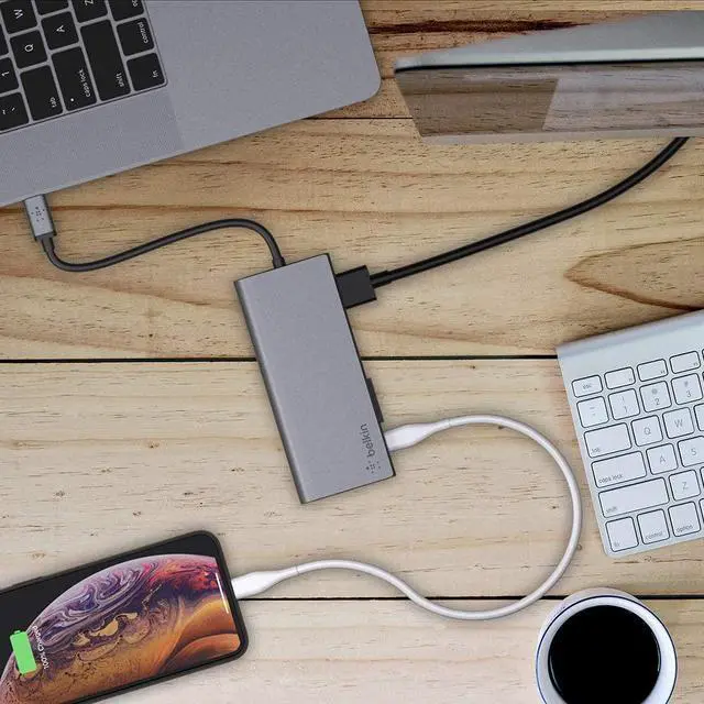 Alt view image 17 of 20 - BELKIN COMPONENTS F4U092BTSGY USB-C MULTIMEDIA HUB+ POWER,SPACE GRAY