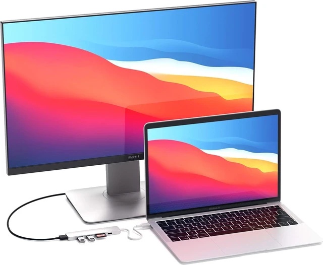 Alt view image 6 of 6 - Satechi USB C Hub Slim Multiport Adapter V2 with 60W USB C PD, 4K HDMI (60Hz), Micro/SD Card Readers, USB 3.0 - for M2/ M1 MacBook Pro/Air, M2/ M1 iPad Pro/Air, M2 Mac Mini, iMac M1 (Silver)