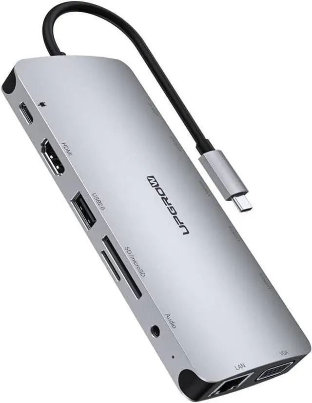 Main image of USB C Docking Station, MacBook HDMI Adapter 13-in-1 UPGROW Type-C Hub with 4K HDMI,VGA,USB 3.0&2.0, USB C/F, PD Charger, SD/TF, RJ45, Aux, USB C Ethernet Adapter Splitter for Most Type C Laptops