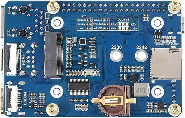 Alt view image 2 of 7 - Mini Base Board for Raspberry Pi Compute Module 4, with Standard CM4 Socket and Raspberry Pi 40 PIN GPIO Header, Onboard Multiple Connectors, Suitable for Compute Module 4 Lite/EMMC Series Module