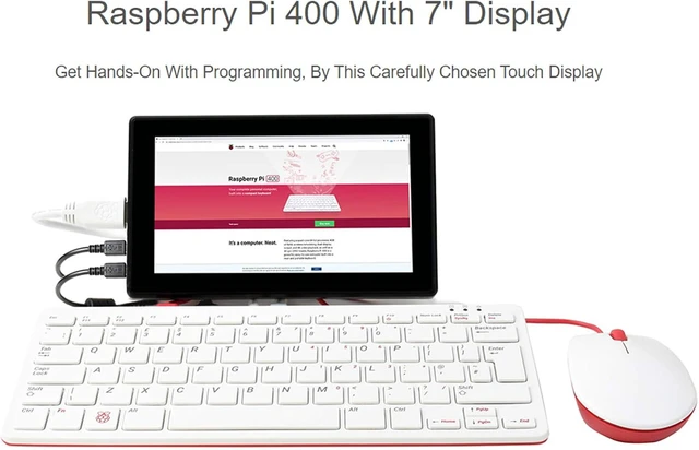 Alt view image 3 of 7 - Waveshare Pi400 Kit Compatible with Raspberry Pi Bundle with 7inch HDMI Touch Display 1024×600 Pixels HDMI Port Up to 5-Point Capacitive Touch Support (9 Items)