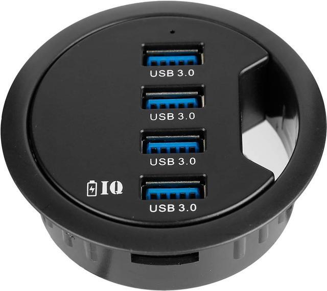 Main image of WDX Grommet Hole in Desk USB 3.0 4 Port Hub/BC 1.2 USB Charger with 5V/2A Power Adapter for iPad/Tablet and iPhone/Smart Phones(AC Power Supply Included)