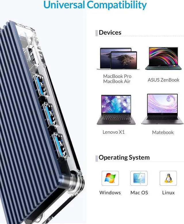 Alt view image 7 of 7 - USB C Hub, 7-in-1 USB C Adapter with 4K HDMI, 100W PD, SD/TF Card Slot, 3 USB 3.0 Data Ports for MacBook Air/Pro, XPS, Pixelbookand More Type C Laptop\u2026