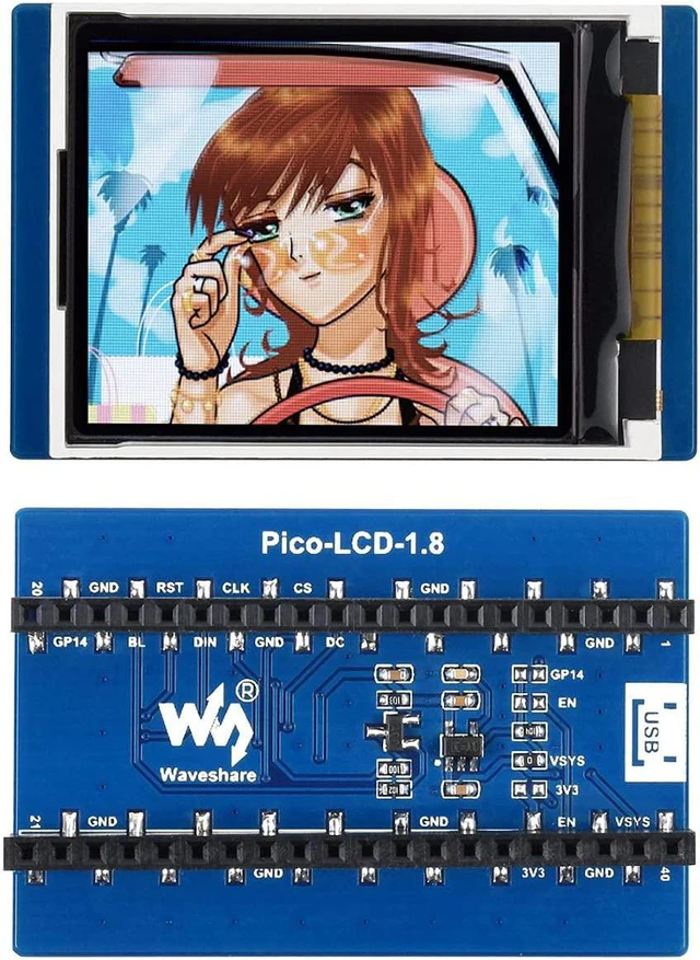Alt view image 3 of 7 - waveshare 1.8inch LCD Display Module for Raspberry Pi Pico Microcontroller Board,160×128 Resolution 65K RGB Colors Display TFT Screen,SPI Interface
