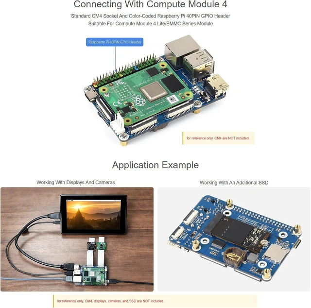 Alt view image 6 of 7 - Waveshare Mini Base Board Type B for Raspberry Pi Compute Module 4