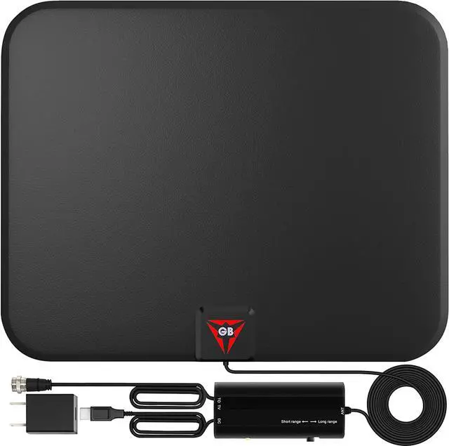Main image of TV Antenna 650+ Miles Long Range Indoor Outdoor - Support 4K 8K 1080p & All TV's - Smart Switch Amplifier Signal Booster - 18ft HDTV Cable/AC Adapter