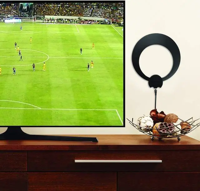 Alt view image 4 of 6 - Antennas Direct ClearStream Eclipse TV Antenna, 35+ Miles Range, Multi-Directional, Grips to Walls and Windows, 12 ft. Detachable Coaxial Cable, Black or White, 4K Ready (ECL), compact