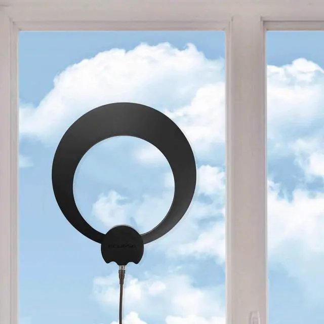 Alt view image 5 of 6 - Antennas Direct ClearStream Eclipse TV Antenna, 35+ Miles Range, Multi-Directional, Grips to Walls and Windows, 12 ft. Detachable Coaxial Cable, Black or White, 4K Ready (ECL), compact