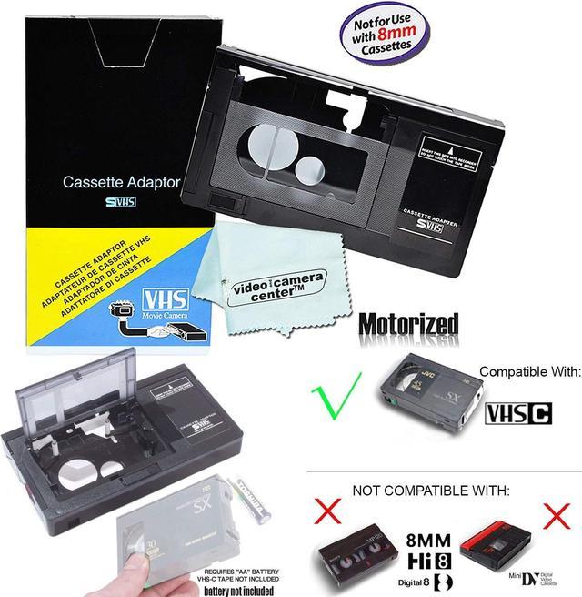Motorized VHS-C Cassette Adapter for JVC C-P7U CP6BKU C-P6U,Panasonic  PV-P1,RCA VCA115 + 1 MNS Micro-Fiber Cloth 