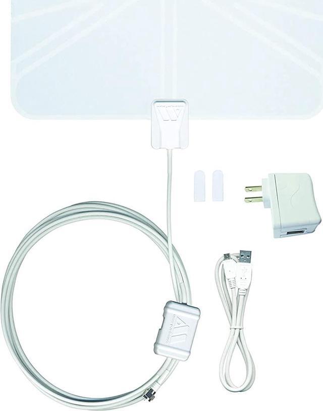 Alt view image 2 of 6 - Winegard FL5500A FlatWave Amped Digital HD Indoor Amplified TV Antenna (4K Ready / ATSC 3.0 Ready / High-VHF / UHF), 60 Mile Long Range, Black/White, 6 Feet, Welcome to consult