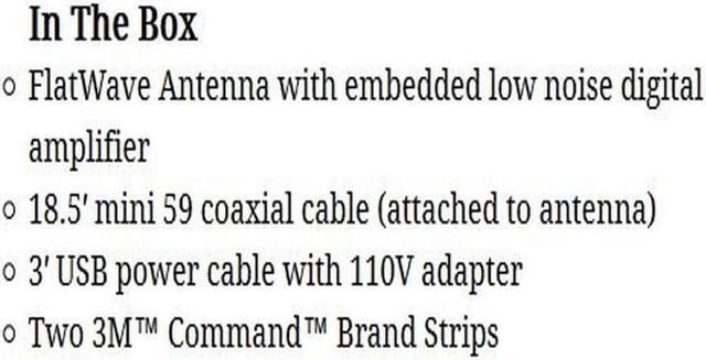 Alt view image 6 of 6 - Winegard FL5500A FlatWave Amped Digital HD Indoor Amplified TV Antenna (4K Ready / ATSC 3.0 Ready / High-VHF / UHF), 60 Mile Long Range, Black/White, 6 Feet, Welcome to consult