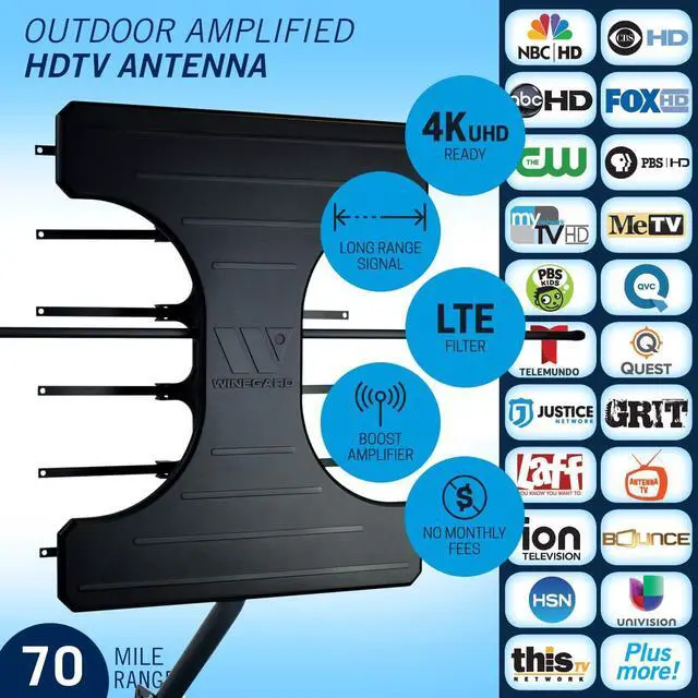 Alt view image 7 of 7 - Outdoor VHF/UHF HDTV Antenna  70 Mile Range