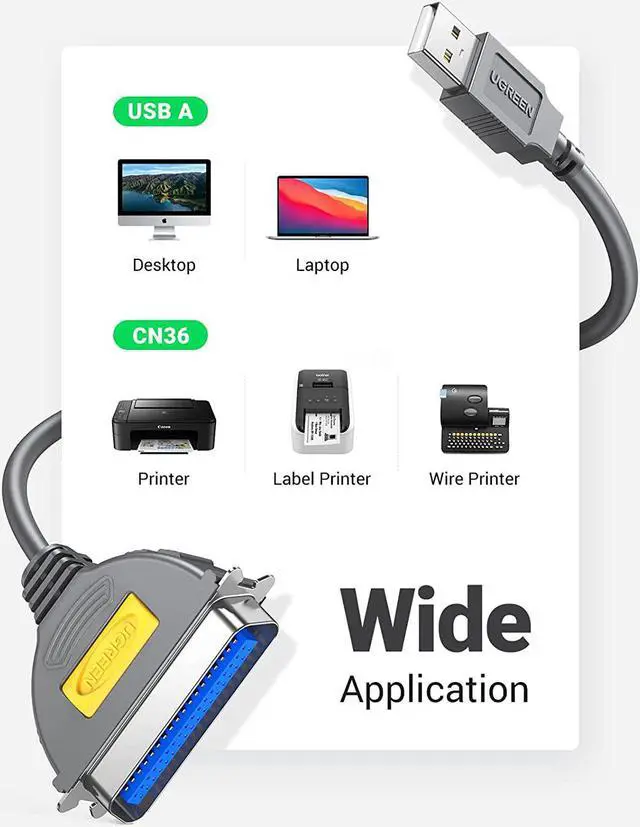Alt view image 5 of 7 - USB to Parallel Port USB to IEEE1284 CN36 Centronics Printer Cable Adapter 10FT