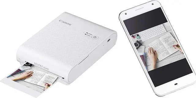Alt view image 19 of 20 - Canon SELPHY QX10 Compact Square Photo Printer, White