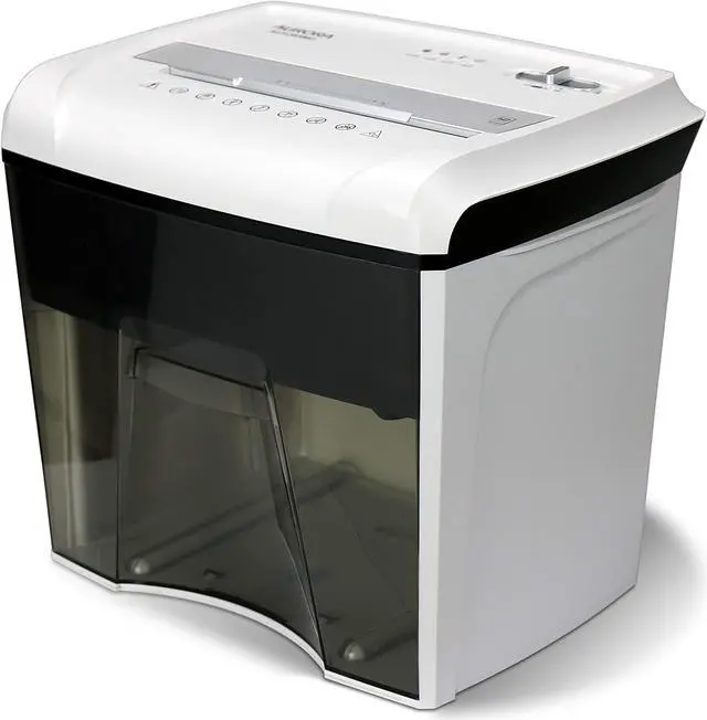 Main image of AU1285MD Compact Desktop-Style High Security 12-Sheet Micro-Cut Paper and CD/Credit Card/Junk Mail Pullout Basket Shredder, White/Black