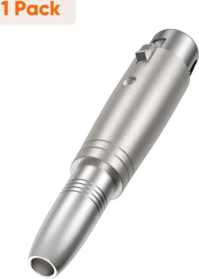 Alt view image 7 of 7 - CableCreation XLR 3 Pin Female to 1/4" 6.35mm Female Socket Audio Adapter, Silver