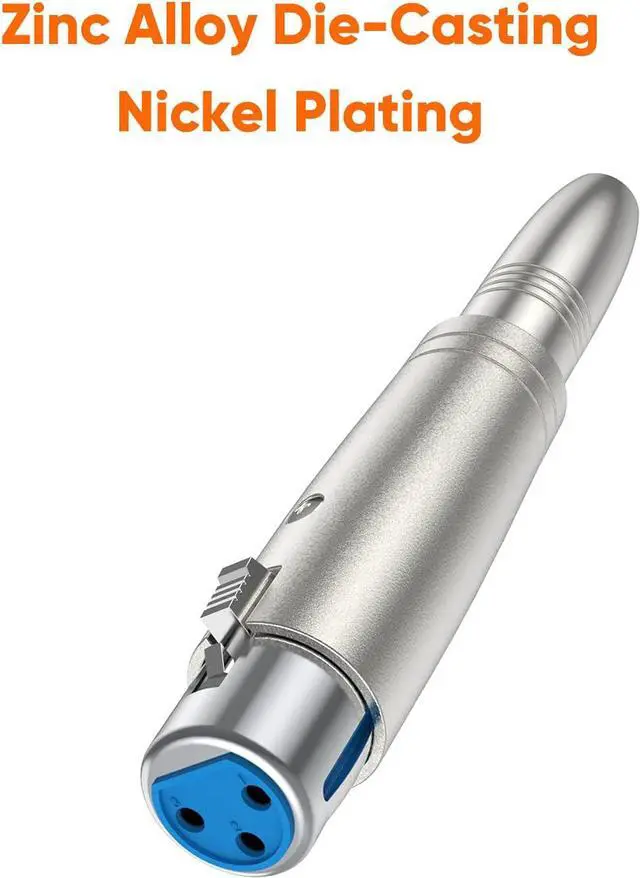 Alt view image 4 of 7 - CableCreation XLR 3 Pin Female to 1/4" 6.35mm Female Socket Audio Adapter, Silver