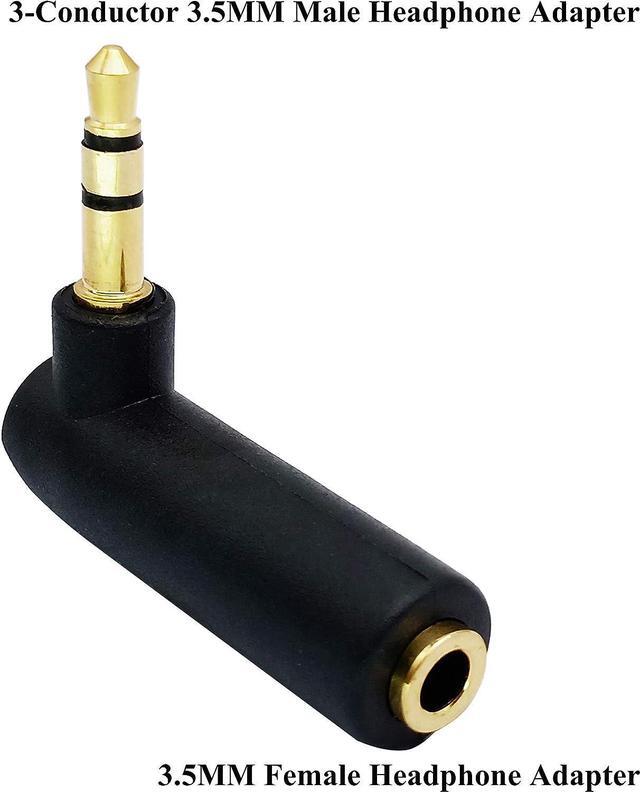 Alt view image 3 of 7 - 3.5mm Jack Adapter 90 Degree Right Angled 3 Poles 3.5mm TRS Audio Stereo Male to Female Connector Extension Adapter(2 Pack/3 Pole)