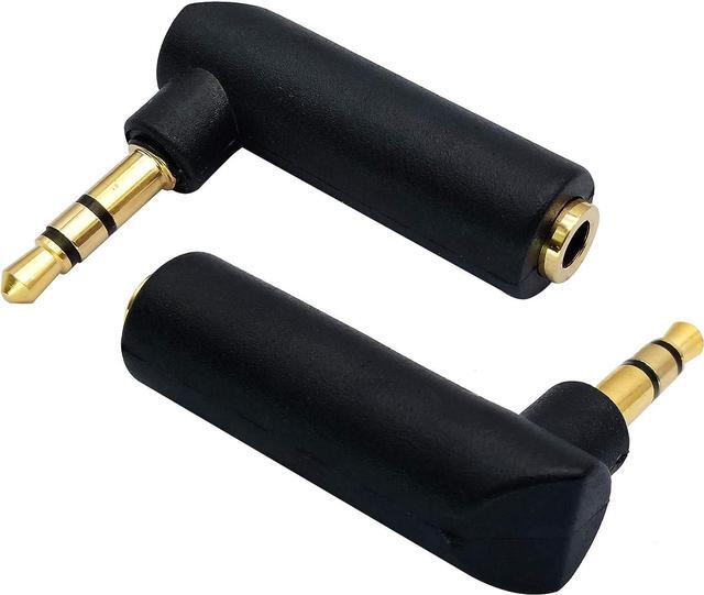 Main image of 3.5mm Jack Adapter 90 Degree Right Angled 3 Poles 3.5mm TRS Audio Stereo Male to Female Connector Extension Adapter(2 Pack/3 Pole)