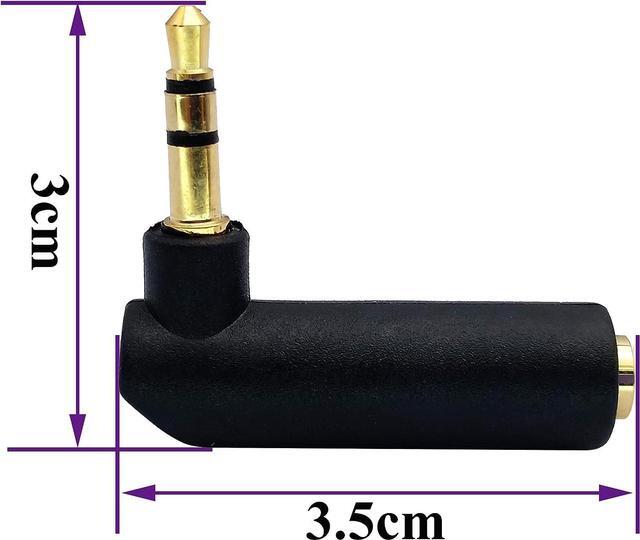 Alt view image 2 of 7 - 3.5mm Jack Adapter 90 Degree Right Angled 3 Poles 3.5mm TRS Audio Stereo Male to Female Connector Extension Adapter(2 Pack/3 Pole)