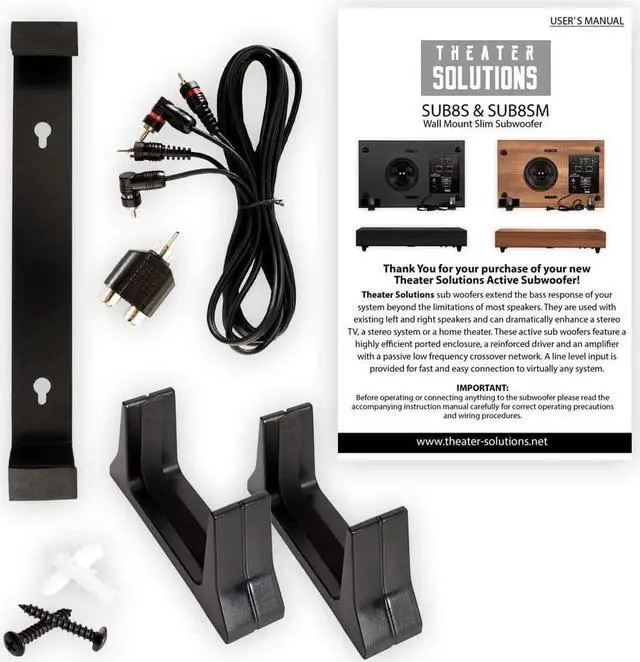 Alt view image 5 of 5 - Theater Solutions SUB8SM Slim Subwoofer (Mahogany), 8-Inch Slim