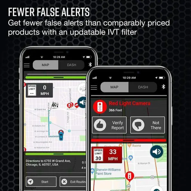 Alt view image 5 of 6 - RAD 480i Laser Radar Detector C Long Range Detection Bluetooth iRadar App LaserEye Front and Rear Detection Next Gen IVT Filtering Black