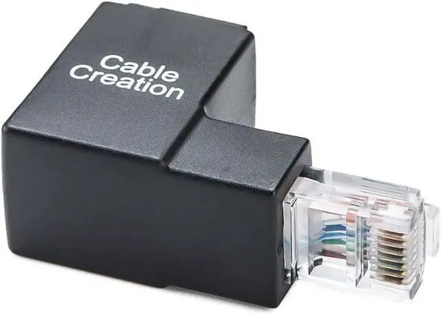 Alt view image 3 of 7 - Ethernet Adapter, CableCreation Cat5e/Cat6 Up Angle Ethernet Adapter, 90 Degree and 270 Degree RJ45/ 8P8C Ethernet Female to RJ45/ 8P8C Male Adapter
