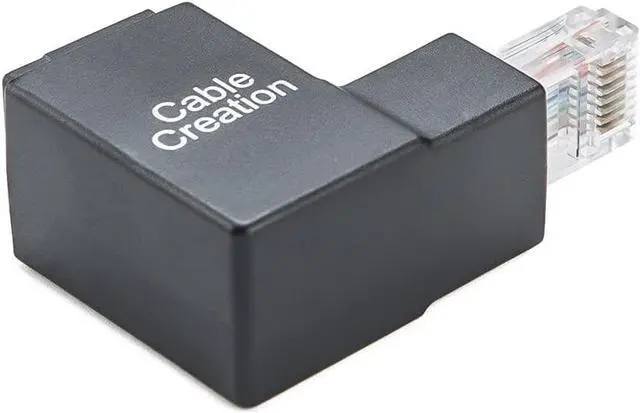 Alt view image 4 of 7 - Ethernet Adapter, CableCreation Cat5e/Cat6 Up Angle Ethernet Adapter, 90 Degree and 270 Degree RJ45/ 8P8C Ethernet Female to RJ45/ 8P8C Male Adapter