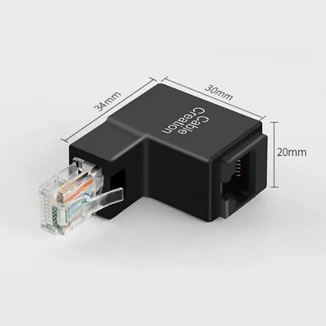 Alt view image 6 of 6 - 2 Pack Ethernet Adapter, CableCreation Cat5e/Cat6 Up Angle Ethernet Adapter, 90 Degree and 270 Degree RJ45/ 8P8C Ethernet Female to RJ45/ 8P8C Male Adapter