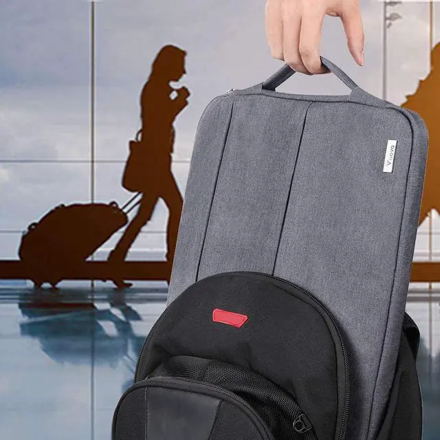 Alt view image 6 of 7 - Laptop Sleeve Carrying Case 13 13.3 14 Inch Compatible with MacBook Air 13 2020 M1/2022 M2 MacBook Pro 13/14 2021 Chromebook 14 Slim Computer Bag Cover with Handle Grey