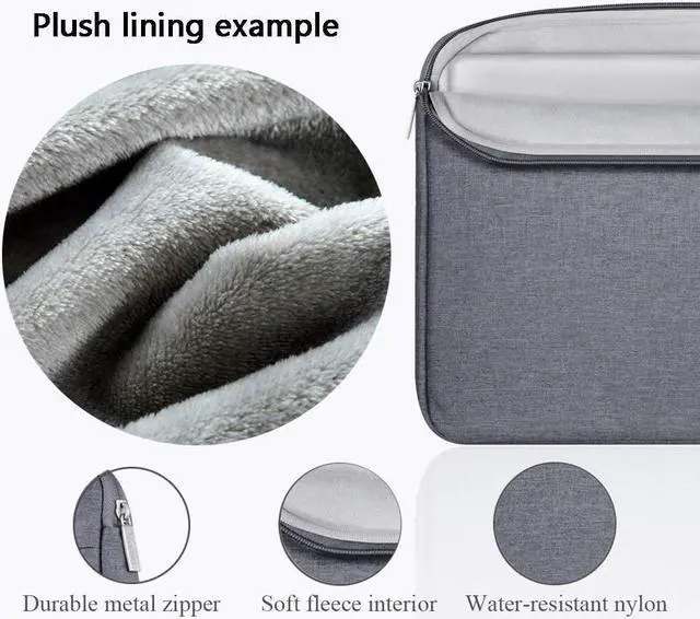 Alt view image 4 of 7 - Laptop Sleeve Carrying Case 13 13.3 14 Inch Compatible with MacBook Air 13 2020 M1/2022 M2 MacBook Pro 13/14 2021 Chromebook 14 Slim Computer Bag Cover with Handle Grey