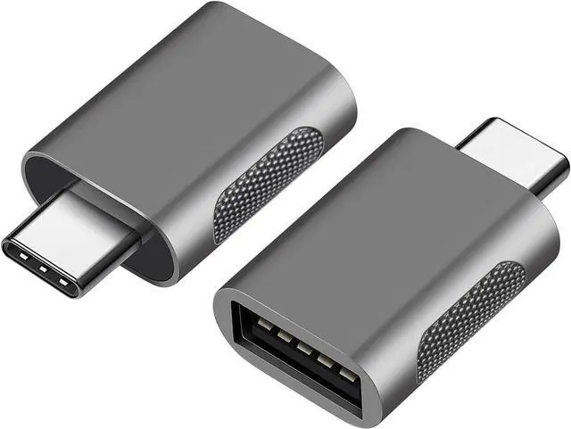 Main image of USB C Adapter (2 Pack) High-Speed Data Transfer USB-C to USB 3.0 Female Adapter for MacBook Pro 2020 iPad Pro 2020 Samsung Notebook 9 Dell XPS & More Type C Devices (Space Gray)