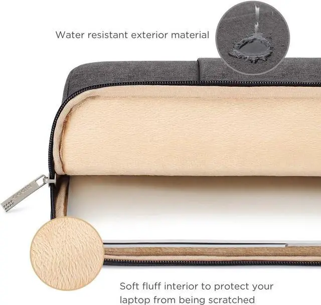 Alt view image 4 of 7 - NIDOO 13.3 Inch Laptop Sleeve Case Water Resistant Protective Cover Bag for 14.4" Surface Laptop Studio / 13.5" Surface Book 3 2/14" ThinkPad E14 / Yoga Slim 7i Pro X/HP EliteBook Acer Samsung